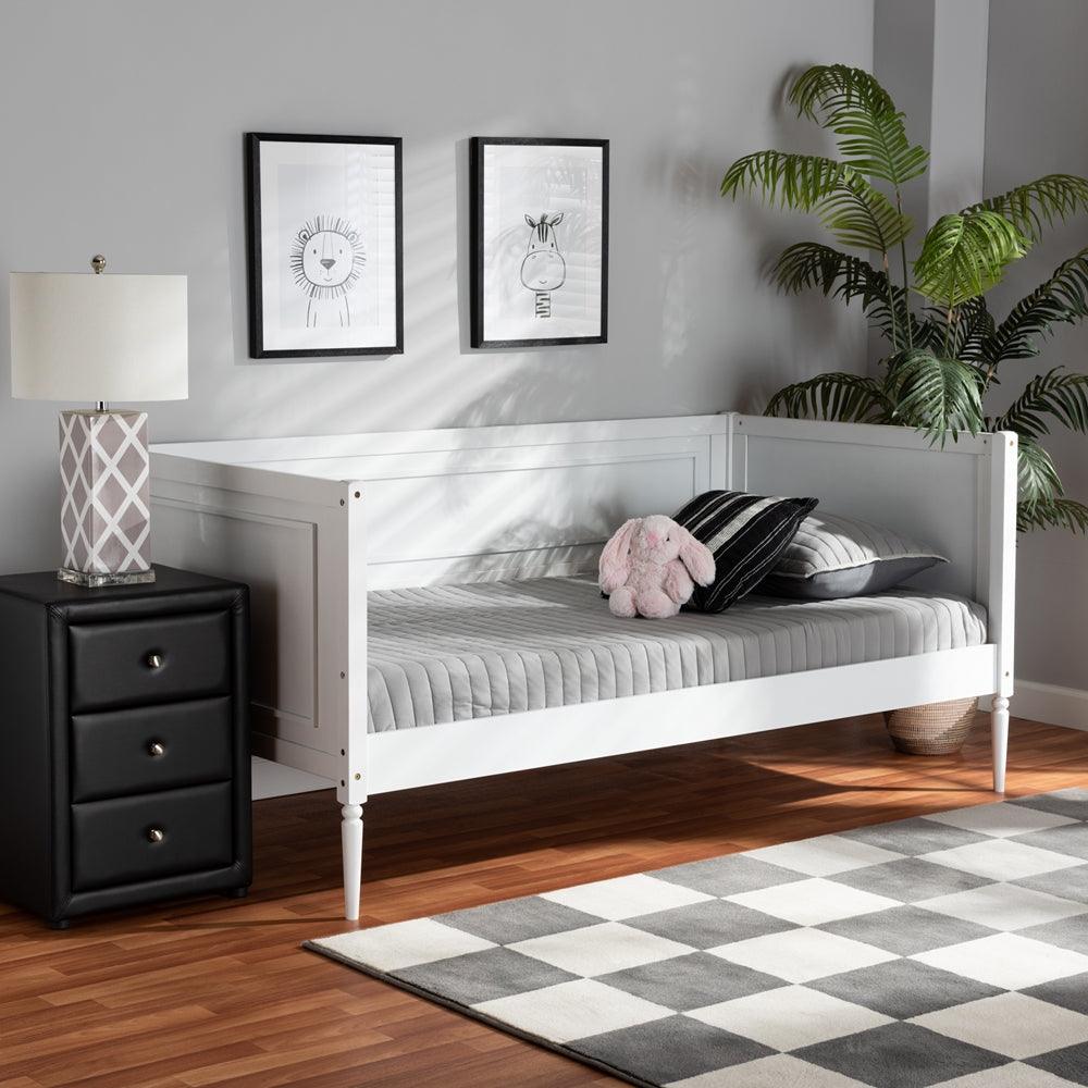 BAXTON STUDIO DANIELLA MODERN AND CONTEMPORARY WHITE FINISHED WOOD DAYBED