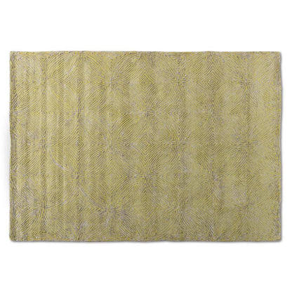 BAXTON STUDIO LEORA MODERN AND CONTEMPORARY LIME GREEN AND GREY HAND-TUFTED VISCOSE BLEND AREA RUG