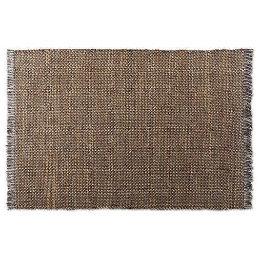 BAXTON STUDIO NURTEN MODERN AND CONTEMPORARY ORANGE AND GREY HANDWOVEN HEMP BLEND AREA RUG