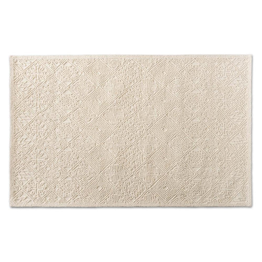 BAXTON STUDIO MELTEM MODERN AND CONTEMPORARY IVORY HANDWOVEN WOOL AREA RUG