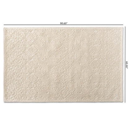 BAXTON STUDIO MELTEM MODERN AND CONTEMPORARY IVORY HANDWOVEN WOOL AREA RUG