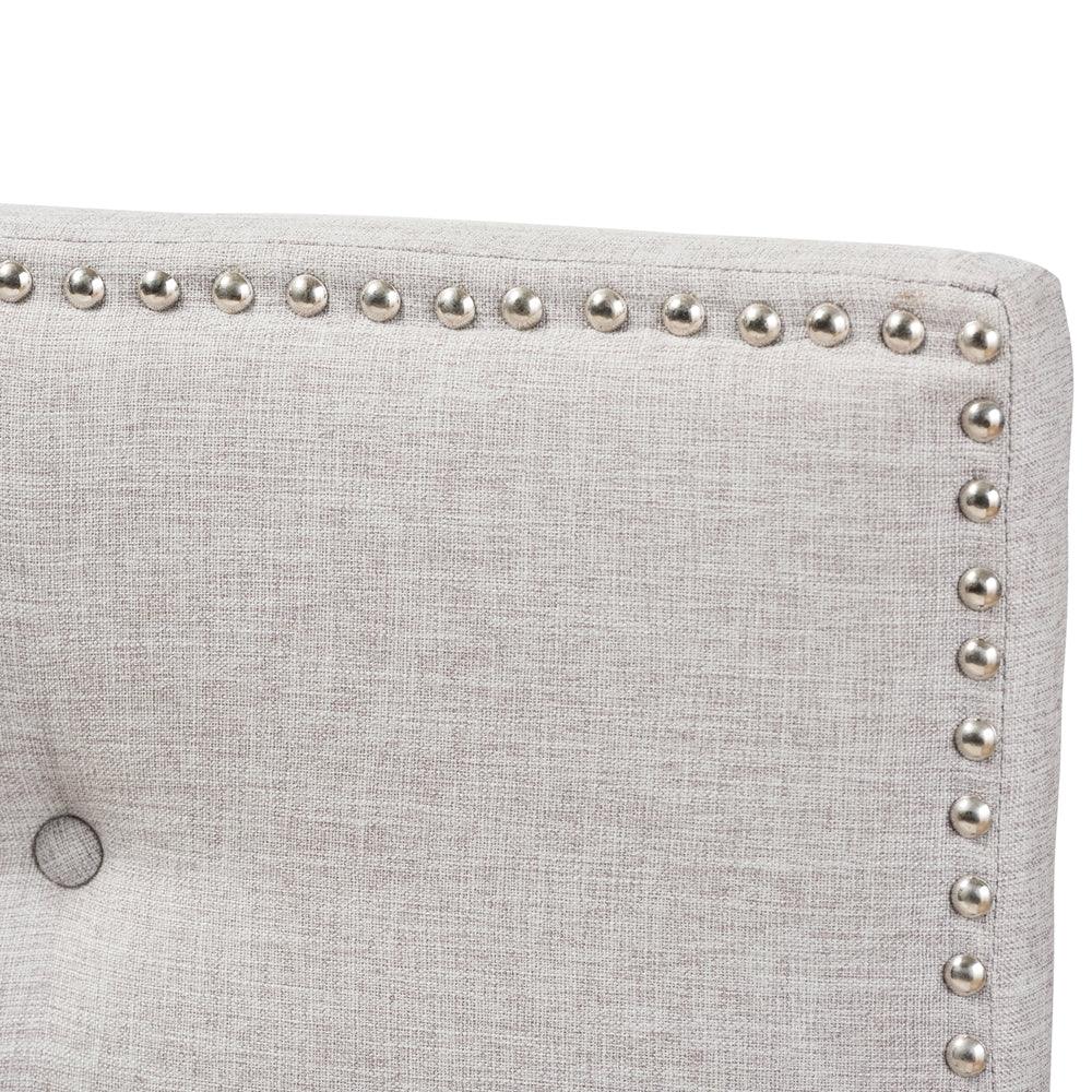 BAXTON STUDIO WINDSOR MODERN AND CONTEMPORARY GREYISH BEIGE FABRIC UPHOLSTERED QUEEN SIZE HEADBOARD