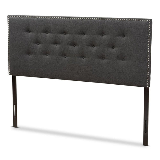 BAXTON STUDIO WINDSOR MODERN AND CONTEMPORARY DARK GREY FABRIC FULL SIZE HEADBOARD