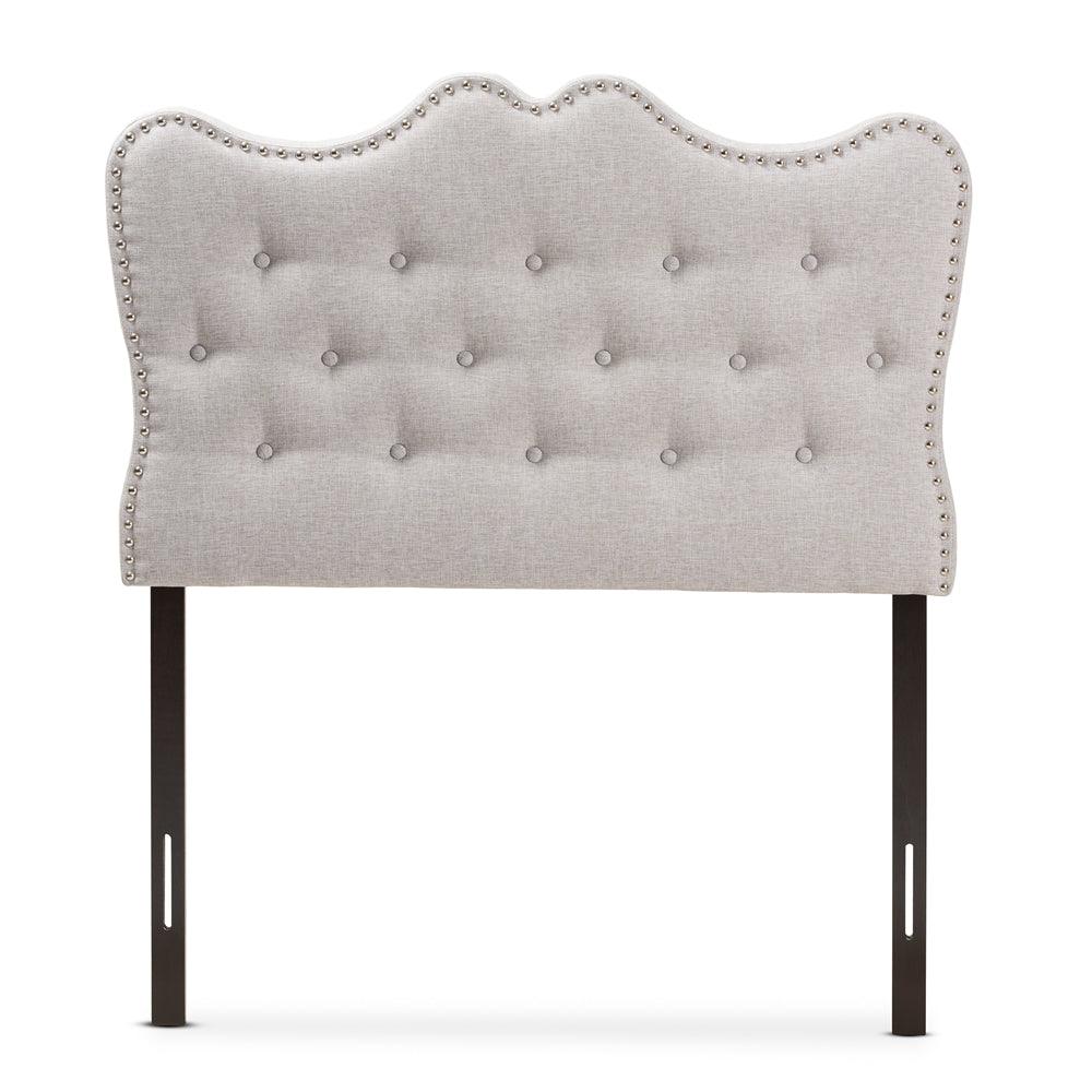 BAXTON STUDIO EMMA MODERN AND CONTEMPORARY GREYISH BEIGE FABRIC TWIN SIZE HEADBOARD