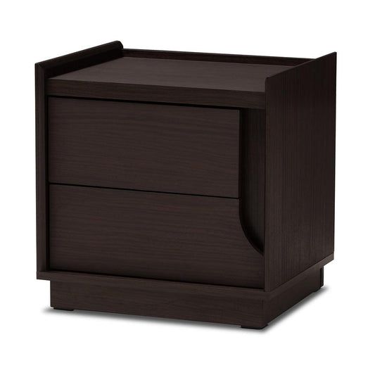 BAXTON STUDIO LARSINE MODERN AND CONTEMPORARY BROWN FINISHED 2-DRAWER NIGHTSTAND