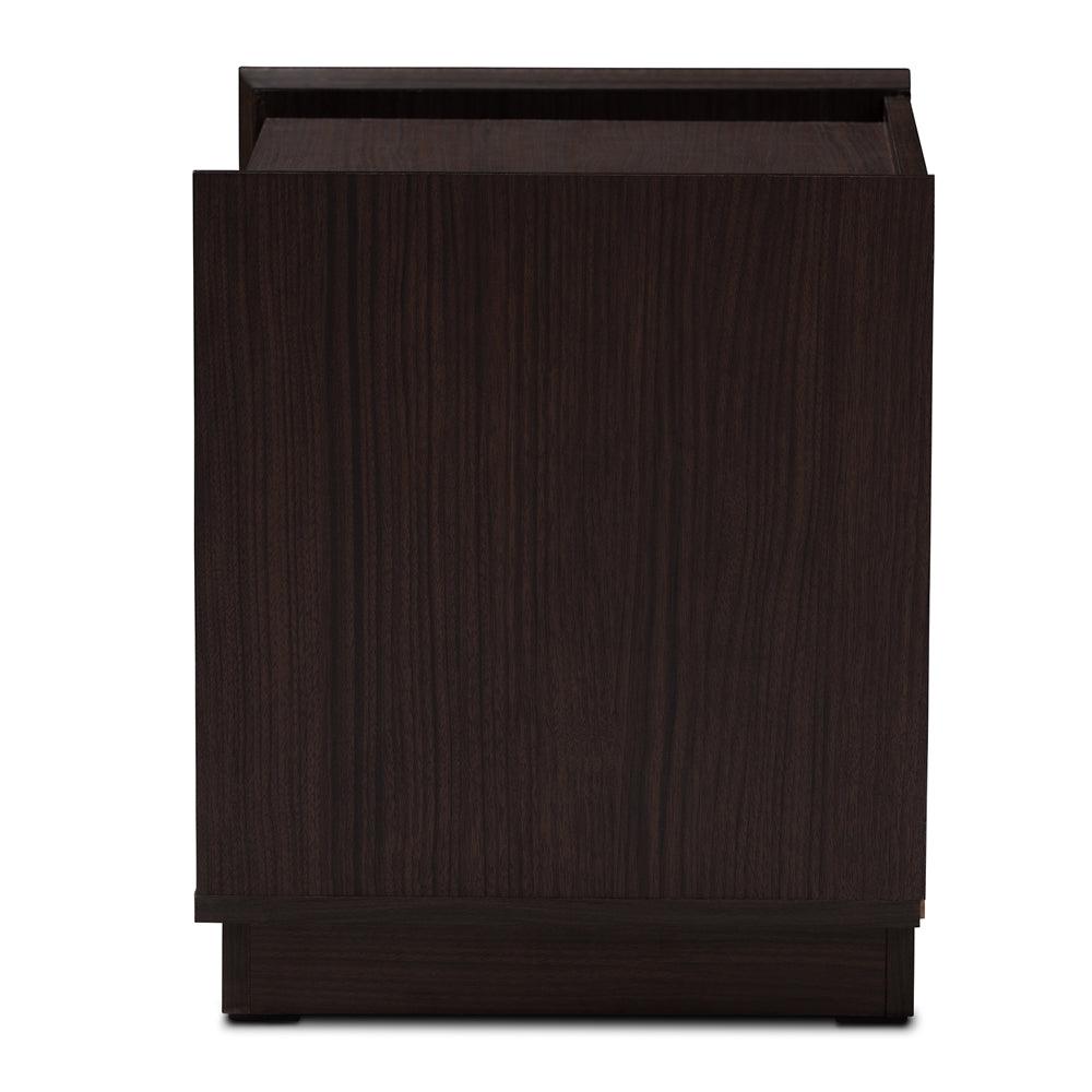 BAXTON STUDIO LARSINE MODERN AND CONTEMPORARY BROWN FINISHED 2-DRAWER NIGHTSTAND