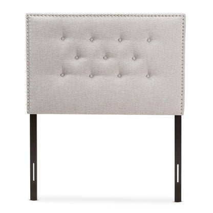 BAXTON STUDIO WINDSOR MODERN AND CONTEMPORARY GREYISH BEIGE FABRIC UPHOLSTERED TWIN SIZE HEADBOARD