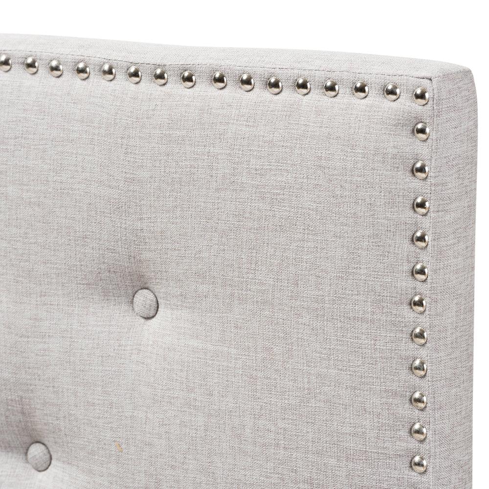 BAXTON STUDIO WINDSOR MODERN AND CONTEMPORARY GREYISH BEIGE FABRIC UPHOLSTERED TWIN SIZE HEADBOARD