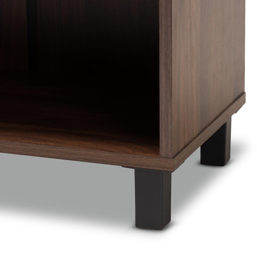 BAXTON STUDIO ROSSIN MODERN AND CONTEMPORARY WALNUT BROWN FINISHED 2-DOOR WOOD ENTRYWAY SHOE STORAGE CABINET