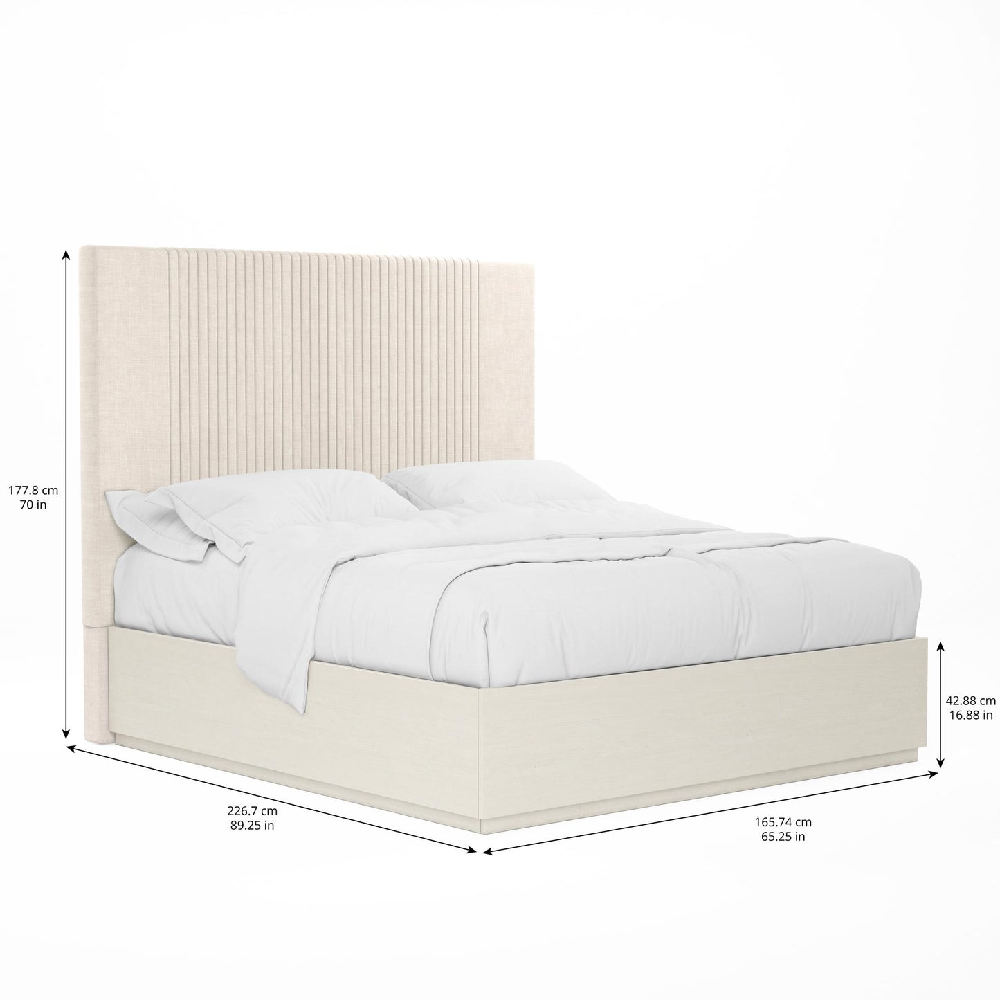 Blanc Queen Upholstered Panel Bed