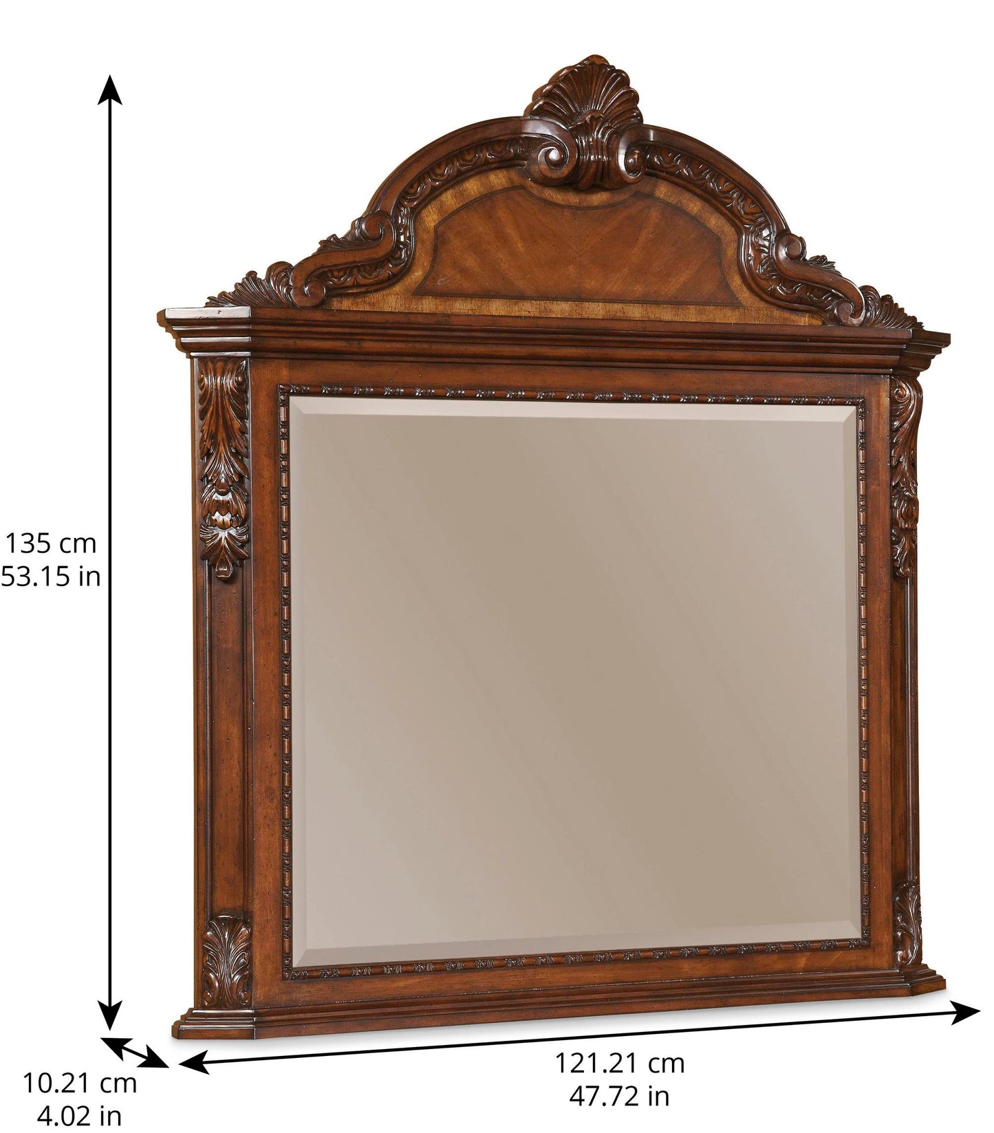 Old World Crowned Landscape Mirror