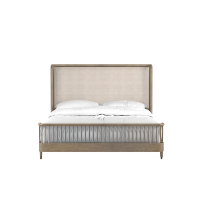 Finn King Upholstered Shelter Bed