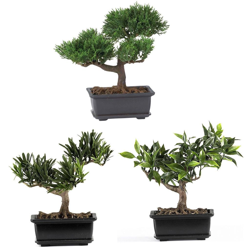 8.5" Bonsai Silk Plant Collection (Set of 3)"