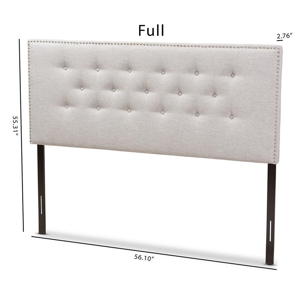 BAXTON STUDIO WINDSOR MODERN AND CONTEMPORARY GREYISH BEIGE FABRIC UPHOLSTERED FULL SIZE HEADBOARD